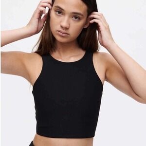 Outdoor Voices Venus Crop Top Black XS‎ Activewear Tank NWT